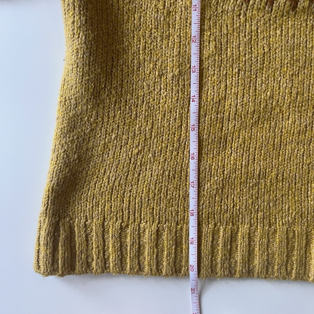 American Eagle Women's Size M Sweater Mustard Yellow Fair Isle Crop Brown Yellow - Picture 8 of 8
